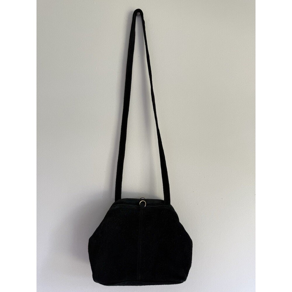 Giani Bernini Black Velvet Shoulder Bag Vintage Purse Classic Minimalist Style